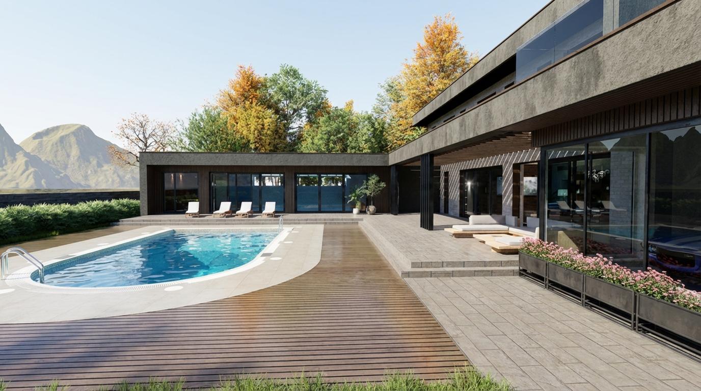 Przeszklenia panoramiczne Belgian Glass przy strefie basenowej